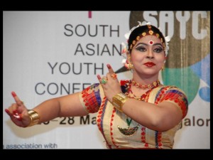 Krishnakshi performing Sattriya Dance in the opening ceremony of 1st SAYC held in IIMB
