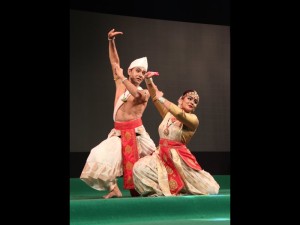 Krishnakshi with her guru performing in BHARATHEEYAM 2014 in Marine Drive Kochi Kerala